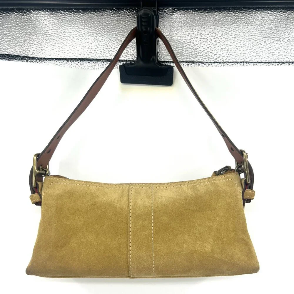 Vintage Y2K Coach Hamptons Suede Mini Bag in Tan 7470 - Picture 5 of 8